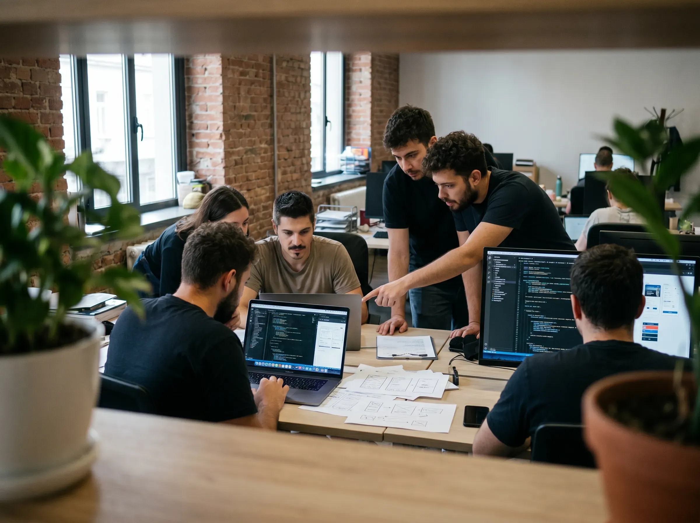 Notre équipe en séance de travail au bureau